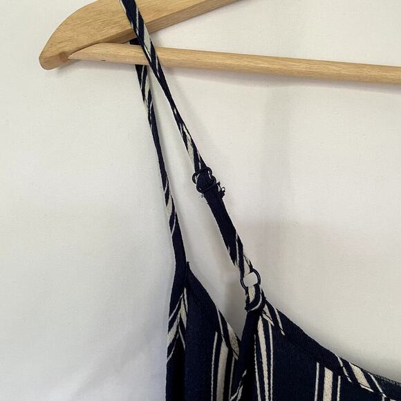 Ambiance Navy Blue White Striped Jumpsuit - Women's Large - Picture 8 of 10